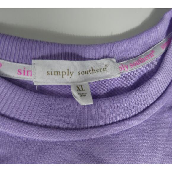 Simply Southern XL Sweatshirt BE KIND Purple Pockets Long Sleeves Sparkle - Picture 4 of 7
